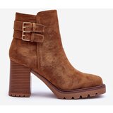 Boto Suede Heeled Boots Brown Makeline | Shoptok.si