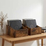  Kutija za LP ploče 2 kom. Dimljeni hrast 23 x 33 x 16 cm | shoptok.hr