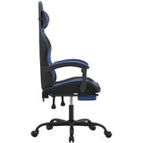  Igraća stolica od umjetne kože s osloncem za noge crno-plava | shoptok.hr