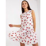 Fashion Hunters White mini dress with straps with prints | Shoptok.si