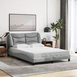 Maison Chic Posteljni okvir - Dvoposteljna postelja - Zakonska postelja brez vzmetnice svetlo siv 140x200 cm tkanina-J12538, (21763263) | Shoptok.si