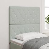 vidaXL LED vzglavje svetlo sivo 80 cm žamet, vzglavje s kristalnimi gumbi, svetlo sivo, 160 cm, žamet | Shoptok.si