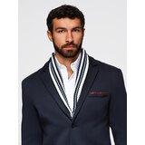 Ombre Men's knitted jacket with a fitted cut - navy blue | Shoptok.si