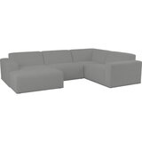 Scandic Siva kotna sedežna garnitura iz tkanine bouclé (v obliki črke "U") Roxy – | Shoptok.si