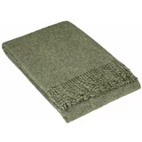 LANZARETTI tamnozeleni vuneni prekrivač premium, 140 x 200 cm