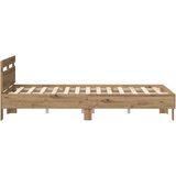 vidaXL Hrastov posteljni okvir Artisan hrast Inženirski les 120 x 190 cm | Shoptok.si