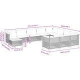 vidaXL 11-dijelni set vrtnih sofa od poliratana s jastucima sivi | shoptok.hr