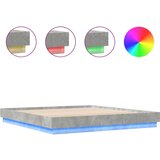  Posteljni okvir z LED diodami betonsko siv 180x200 cm | Shoptok.si
