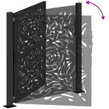  Vrtna vrata crna 100x100 cm čelična dizajn plamena | shoptok.hr