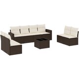 Maison Chic Seti vrtnega pohištva - Vrtna garnitura - Vrtni pohištvo set 9-delna z blazinami rjava poli ratan, (21798606) | Shoptok.si