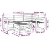  Set vanjskih sofa 5 kom. Bijela Čvrsto drvo akacije | shoptok.hr