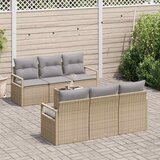  Set sofe s jastukom 7 pcs Bež i siva poliratan | shoptok.hr