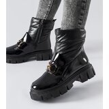 Gemre Black patent snow boots with a buckle Winter | Shoptok.si