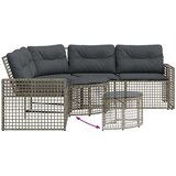 vidaXL Vrtna sofa s jastucima i tabureom za noge sivi u obliku slova L | shoptok.hr