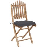  5-dijelni sklopivi vrtni blagovaonski set od bambusa Antracitno siva 40 x 40 x 7 cm | Shoptok.si