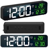 VERK_GROUP Velika LCD USB digitalna budilka s termometrom in ogledalom črna, (20497748) | Shoptok.si