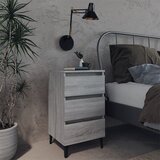  Noćni ormarić s metalnim nogama boja sivog hrasta 40x35x69 cm | shoptok.hr