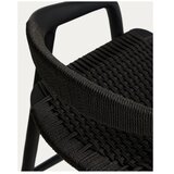Kave Home Crna barska stolica s naslonima za ruke od punog hrasta (visine sjedala 65 cm) Derile – | shoptok.hr