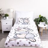 Jerry Fabrics Bela/siva bombažna otroška posteljnina za otroško posteljico 100x135 cm Thumper "Dots" – | Shoptok.si