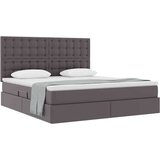  Krevet s od storage s madracem Siva 180 x 200 cm Lažna koža | shoptok.hr