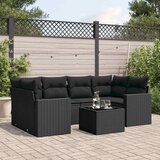  7-dijelni set vrtnih sofa od poliratana s jastucima crni | shoptok.hr