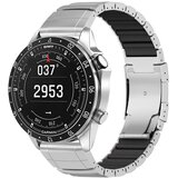 INF 22mm pašček iz nerjavečega jekla in silikona, združljiv z Garmin Silver + Black, (5000295565) | Shoptok.si