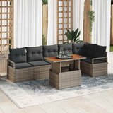  Vrtni set za objed s jastukom 7 pcs Siva i smeđa | shoptok.hr