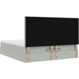 vidaXL Otomanski posteljni okvir z vzmetnicami siv 160x200 cm žamet | Shoptok.si