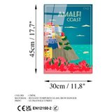 WALLXPERT dekorativna slika od kaljenog stakla amalfi coast (uv 1025) 30 x 45cm