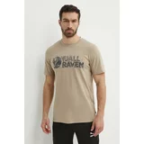 Fjallraven Majica kratkih rukava Lush Logo T-shirt za muškarce, boja: bež, s tiskom, F12600219