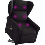 vidaXL Električni masažni naslonjač na podizanje od tkanine crni | shoptok.hr