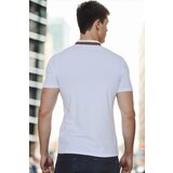 Dewberry T8571 ZIPPER MEN'S T-SHIRT-LIGHT WHITE | Shoptok.si