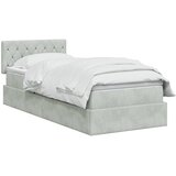  s od storage s uzglavljem Svjetlosiva 90 x 200 cm Baršun | shoptok.hr
