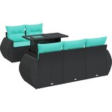  6-dijelni set vrtnih sofa s jastucima crni od poliratana bagrem | shoptok.hr