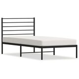 vidaXL Kovinski posteljni okvir z vzglavjem črn 107x203 cm | Shoptok.si