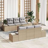  Set sofe za vrt s jastučićima - 7 dijelova bež poli ratan akacija | shoptok.hr