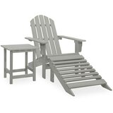  Stolica Adirondack s otomanom i stolićem od jelovine siva | shoptok.hr