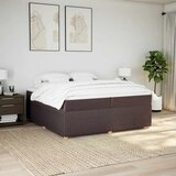  Krevet s oprugama i madracem tamnosmeđi 200x200 cm od tkanine | shoptok.hr