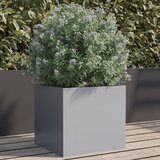 vidaXL Cvetlično korito srebrno 32x30x29 cm pocinkano jeklo | Shoptok.si