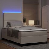  LED Box Spring Krevet s uzglavljem Krema i bijela 120 x 200 cm | shoptok.hr