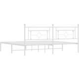 Metalni okvir za krevet s uzglavljem bijeli 193x203 cm | shoptok.hr