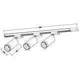  Reflektor za šinski sistem MICA 3xGU10/10W/230V crna/zlatna | Eponuda.com