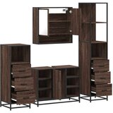 vidaXL 4-dijelni set kupaonskog namještaja boja smeđeg hrasta drveni | shoptok.hr