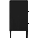 vidaXL Komoda SENJA črna 80x40x80 cm trdna borovina | Shoptok.si