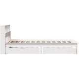 Krevet s regalom z knjige bez madraca bijeli 100x200cm borovina | Eponuda.com