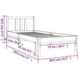  Posteljni okvir medeno rjav iz trdnega lesa 75x190 cm 2FT6, (20644768) | Shoptok.si