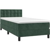  Krevet box spring s madracem LED tamnozeleni 90x200 cm baršun | shoptok.hr