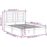  Za krevet od masivne borovine 150 x 200 cm 5FT King Size | shoptok.hr