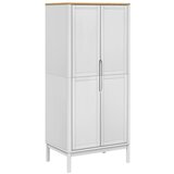  The Living Store Garderobna omara FLORO bela 77x53x171 cm trdna borovina - Garderobna Omara, (21442858) | Shoptok.si