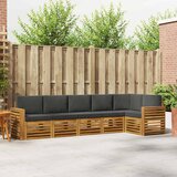  Set vanjskih sofa 6 kom. Prirodna i antracit Poliester Bijela 310 x 132,5 x 73 cm | Shoptok.si